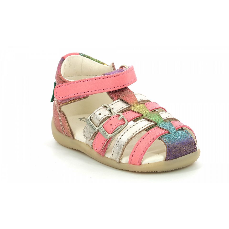 Kickers Bigkro Sandaler Tjej Rosa Metal | 46198-YLCA