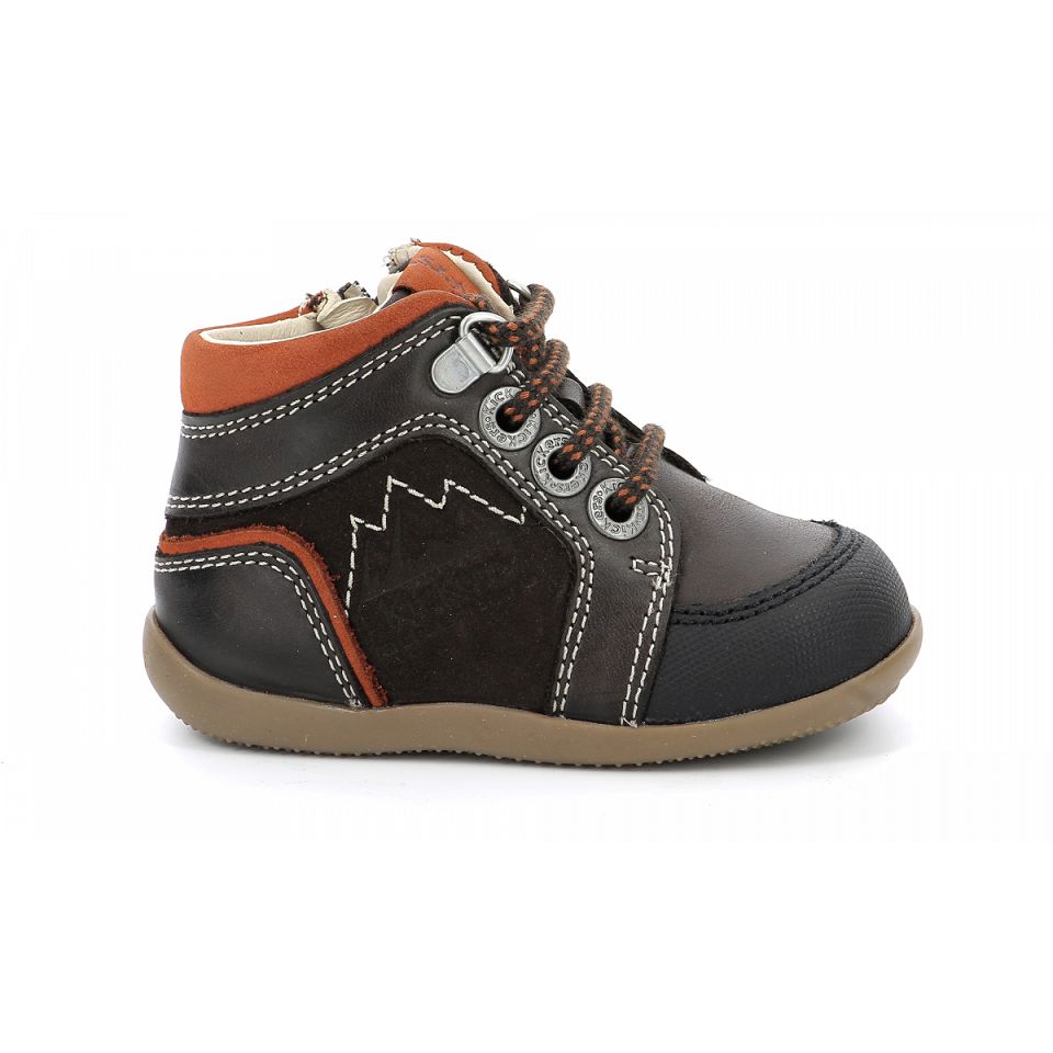 Kickers Bins Sneakers Pojke Mörkbruna Orange | 89510-DEHG