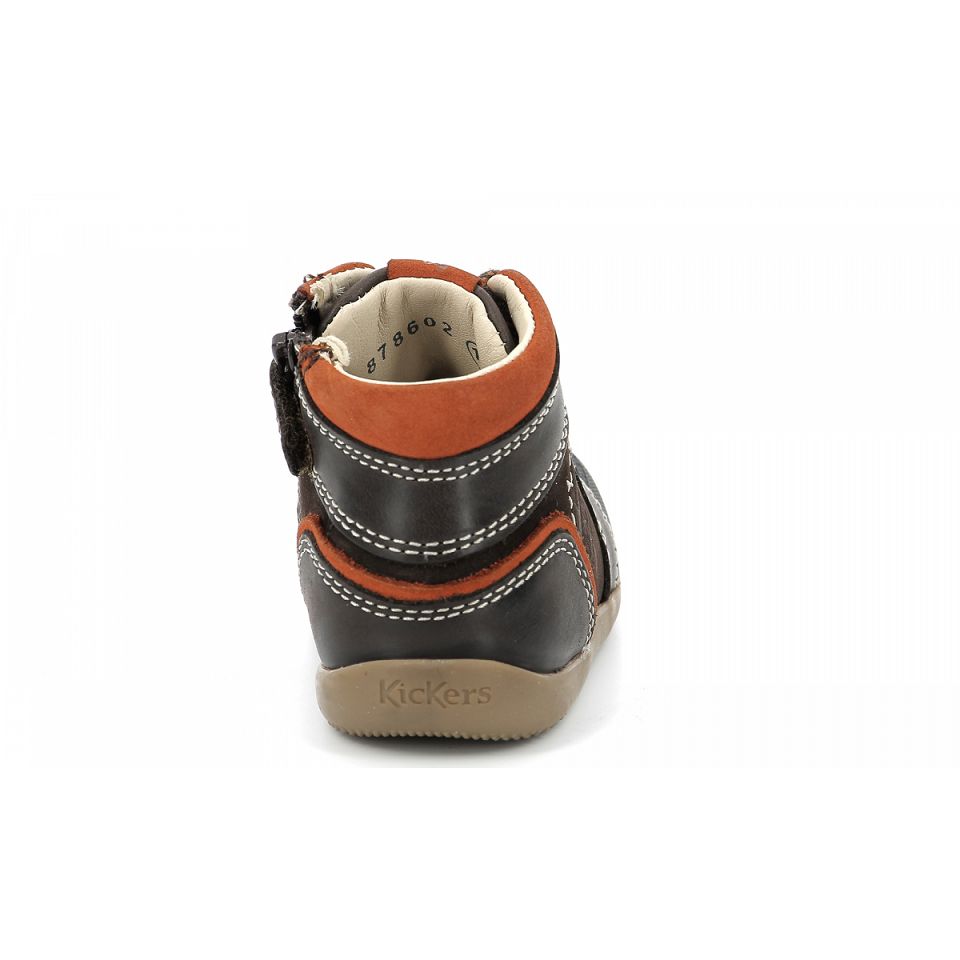 Kickers Bins Sneakers Pojke Mörkbruna Orange | 89510-DEHG