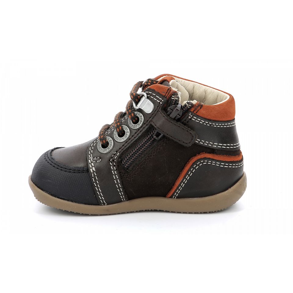 Kickers Bins Sneakers Pojke Mörkbruna Orange | 89510-DEHG