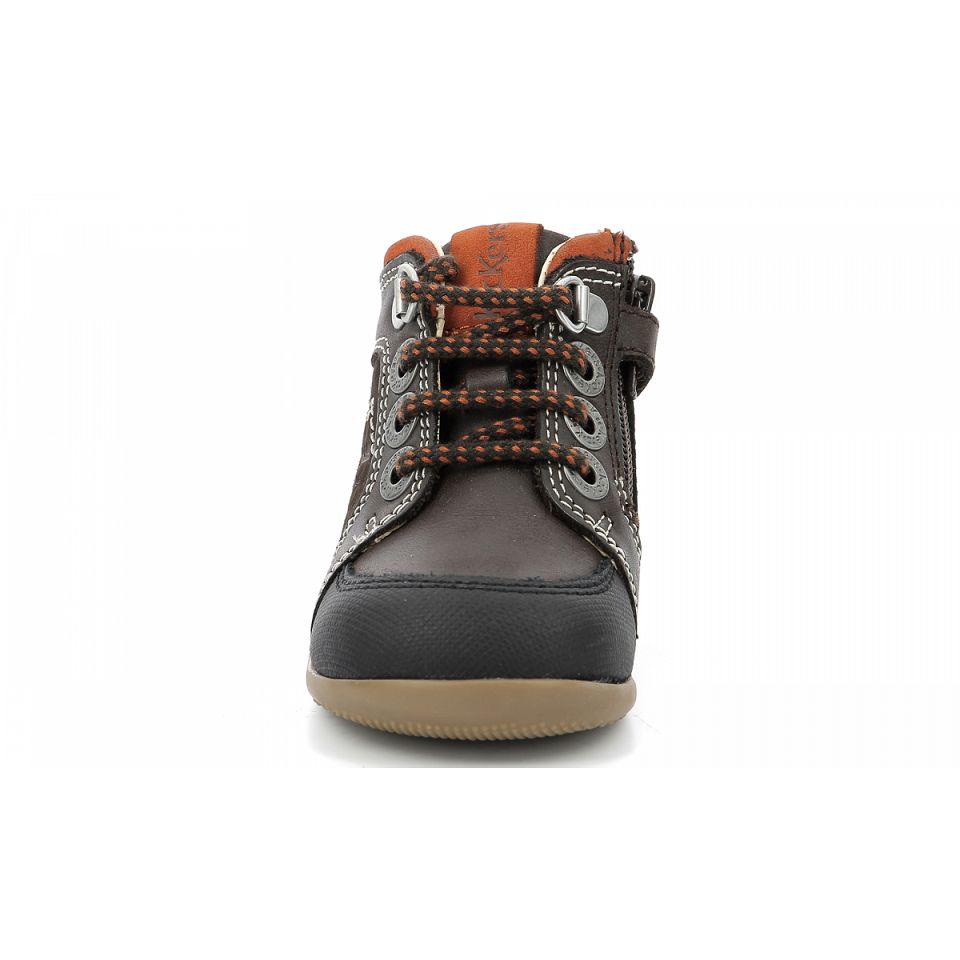 Kickers Bins Sneakers Pojke Mörkbruna Orange | 89510-DEHG