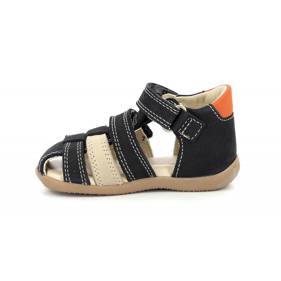 Kickers Bipod Sandaler Pojke Marinblå Beige Orange | 49682-IBLO