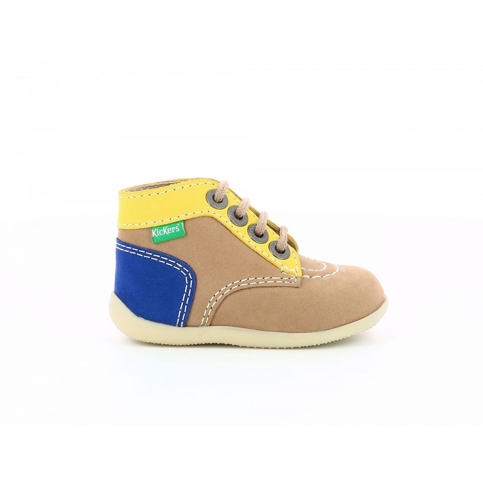Kickers Bonbon-2 Stövlar Tjej Beige Marinblå | 52037-AXGZ