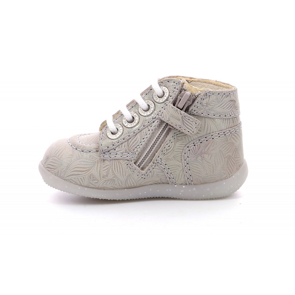 Kickers Bonzip-2 Sneakers Tjej Ljusbeige | 24053-AFDL