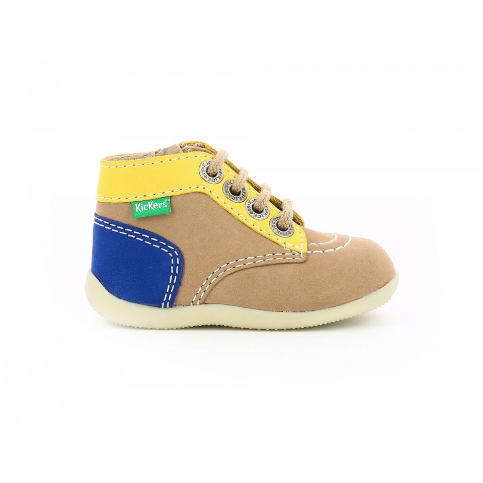 Kickers Bonzip-2 Stövlar Tjej Beige Marinblå | 34912-WKMO