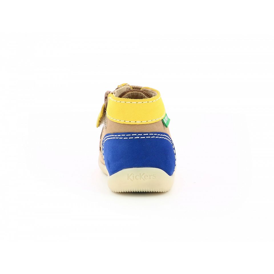 Kickers Bonzip-2 Stövlar Tjej Beige Marinblå | 34912-WKMO
