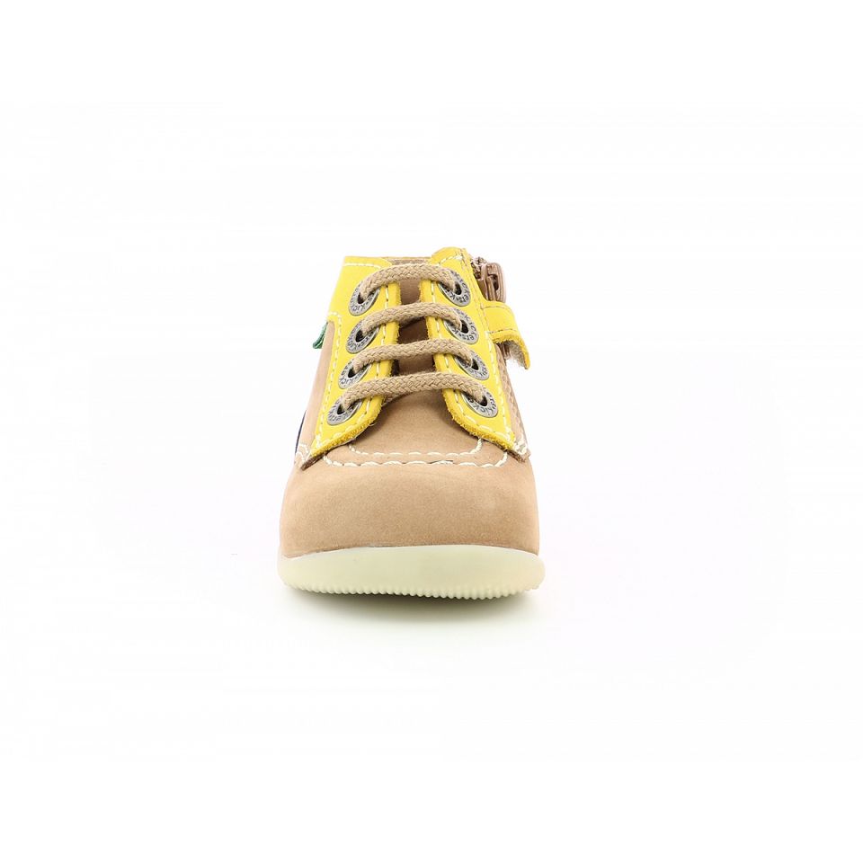 Kickers Bonzip-2 Stövlar Tjej Beige Marinblå | 34912-WKMO