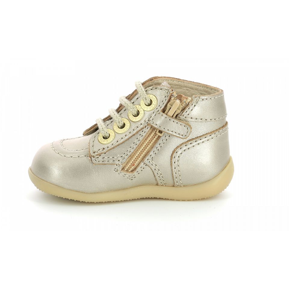 Kickers Bonzip-2 Stövlar Tjej Guld | 75316-MSFR
