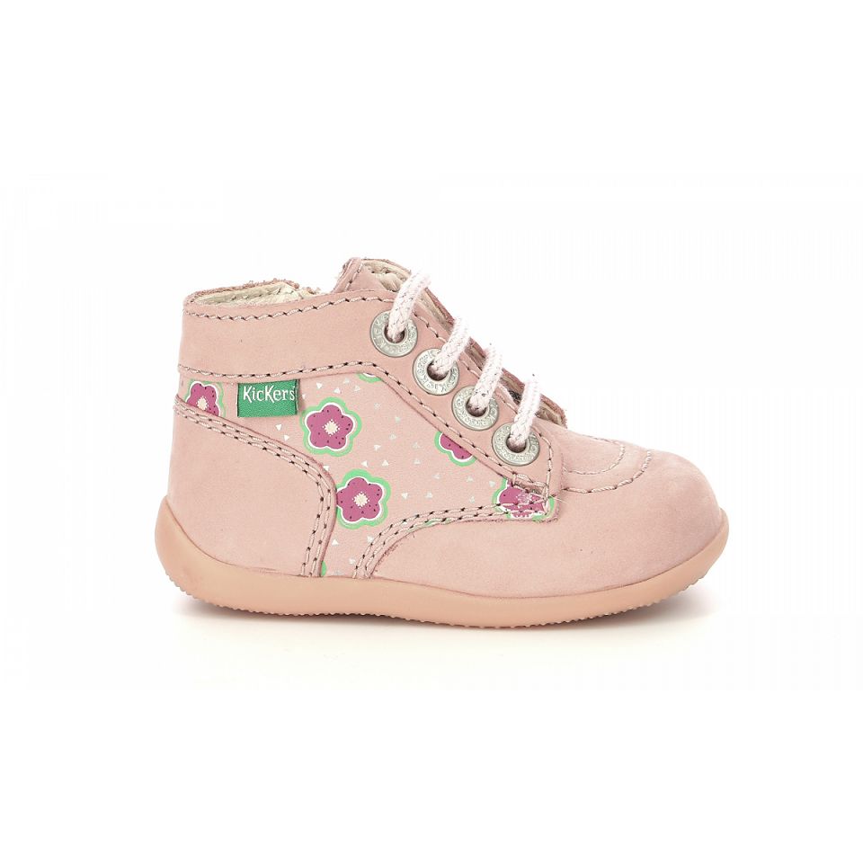 Kickers Bonzip-2 Stövlar Tjej Rosa Blommiga | 49102-JNTI