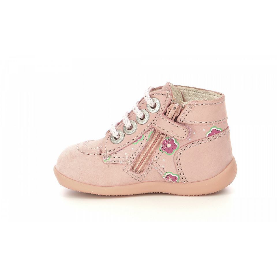 Kickers Bonzip-2 Stövlar Tjej Rosa Blommiga | 49102-JNTI