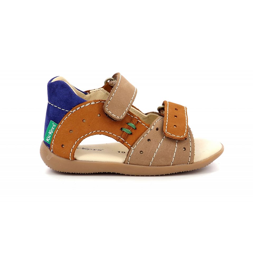 Kickers Boping-2 Sandaler Pojke Beige Blå | 06573-JREH
