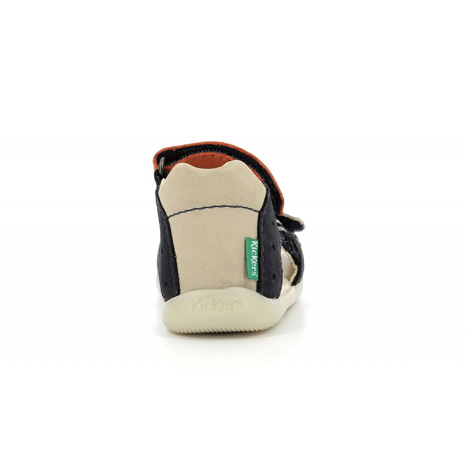 Kickers Boping-2 Sandaler Pojke Marinblå Beige Orange | 82309-GLIB