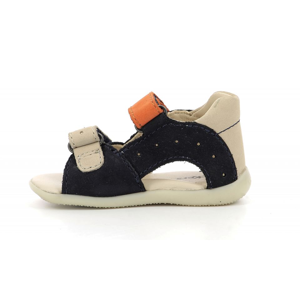 Kickers Boping-2 Sandaler Pojke Marinblå Beige Orange | 82309-GLIB