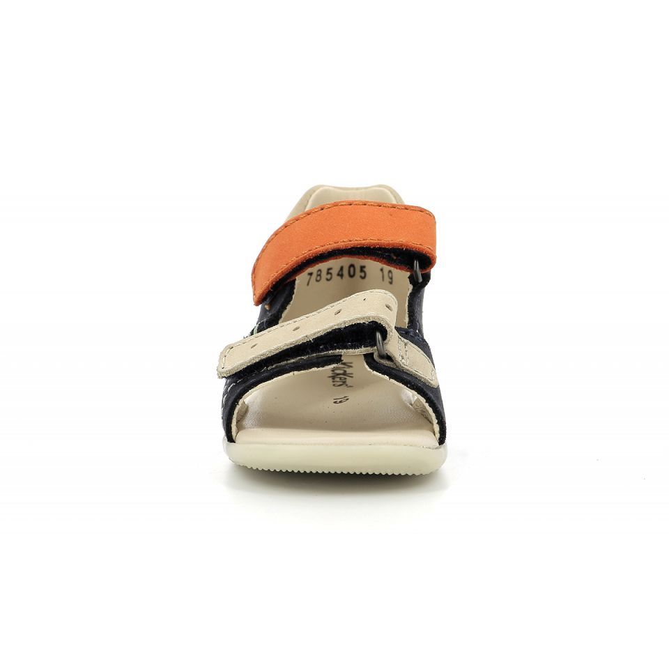 Kickers Boping-2 Sandaler Pojke Marinblå Beige Orange | 82309-GLIB