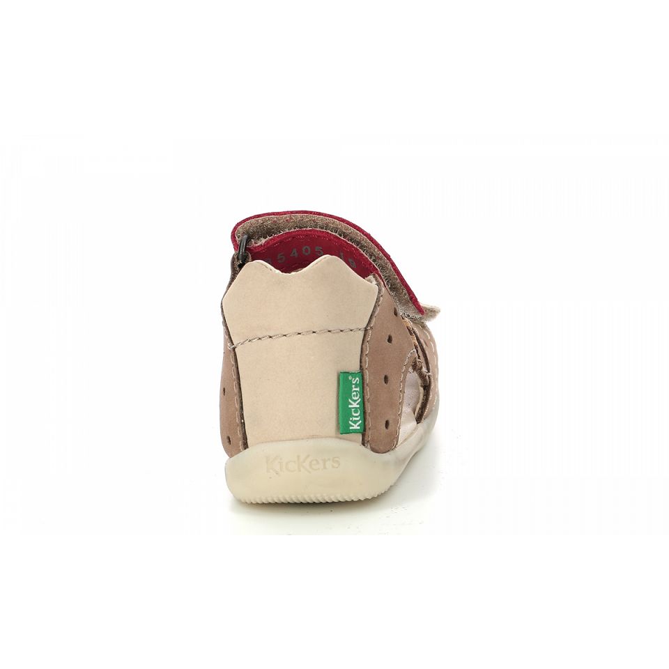 Kickers Boping-2 Sandaler Tjej Beige Röda | 87051-VENC