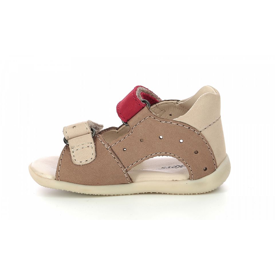 Kickers Boping-2 Sandaler Tjej Beige Röda | 87051-VENC