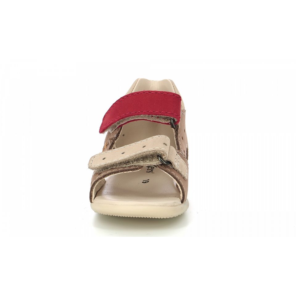 Kickers Boping-2 Sandaler Tjej Beige Röda | 87051-VENC