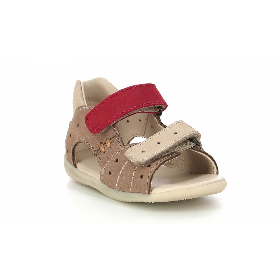 Kickers Boping-2 Sandaler Tjej Beige Röda | 87051-VENC