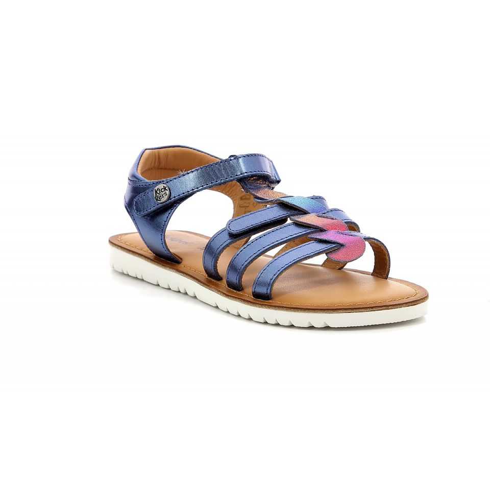 Kickers Brahmia Sandaler Tjej Marinblå Metal | 83642-RVUH