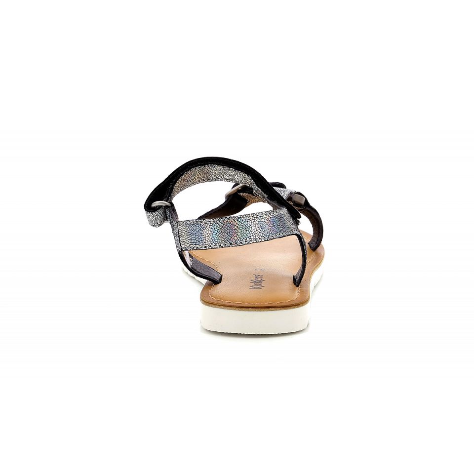 Kickers Braska Sandaler Tjej Svarta Metal | 08547-CUIH