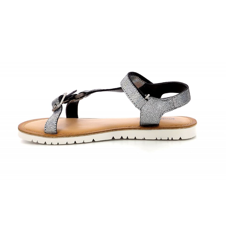 Kickers Braska Sandaler Tjej Svarta Metal | 08547-CUIH