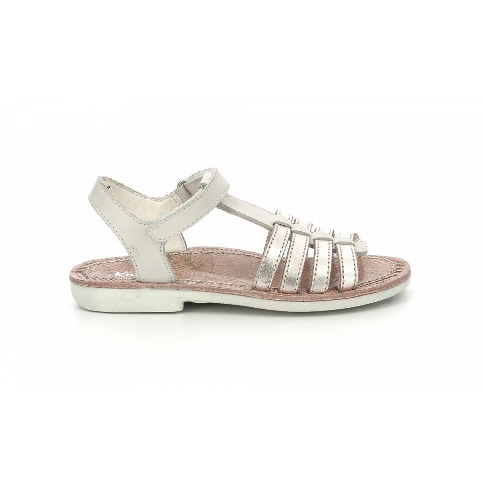 Kickers Cosmetick Sandaler Tjej Vita Guld | 31597-FWMN
