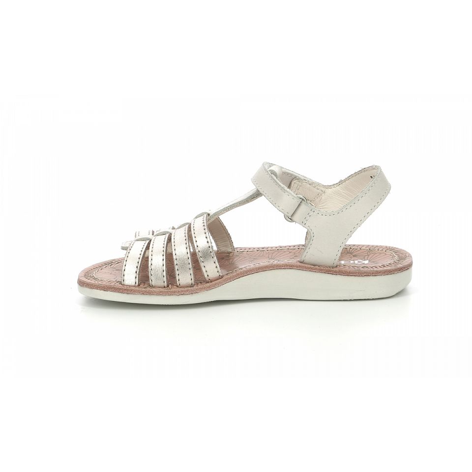 Kickers Cosmetick Sandaler Tjej Vita Guld | 31597-FWMN
