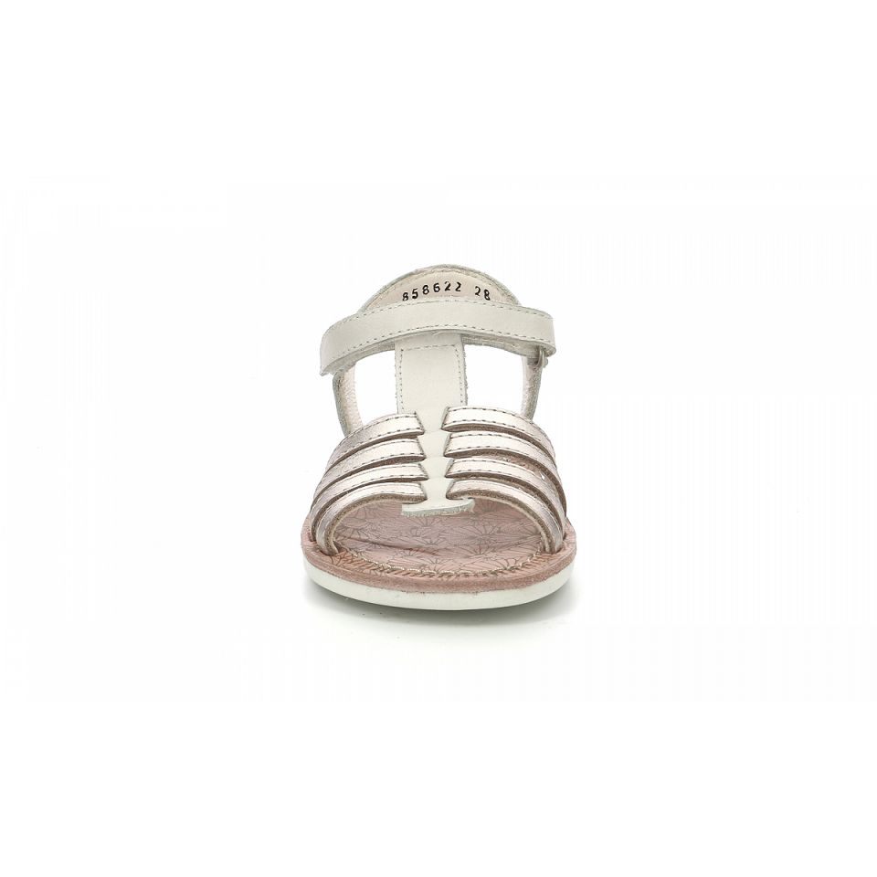 Kickers Cosmetick Sandaler Tjej Vita Guld | 31597-FWMN