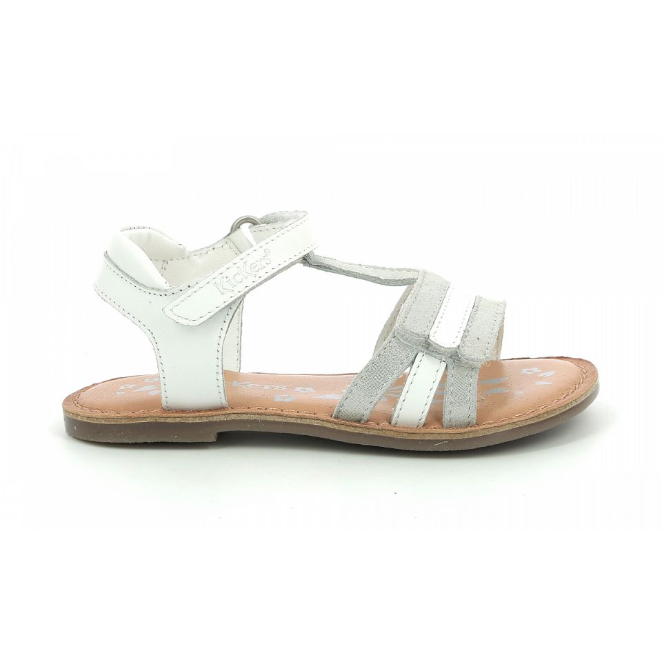 Kickers Diamanto Sandaler Tjej Vita Silver | 49738-PJOG