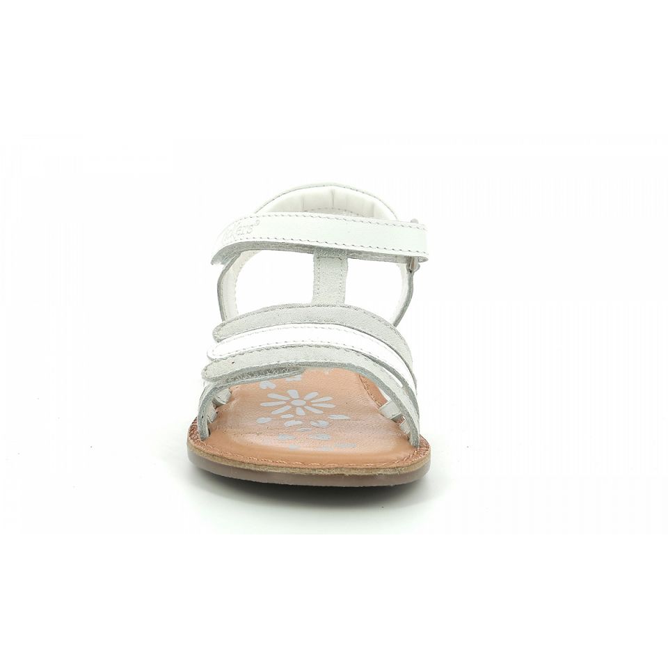 Kickers Diamanto Sandaler Tjej Vita Silver | 49738-PJOG