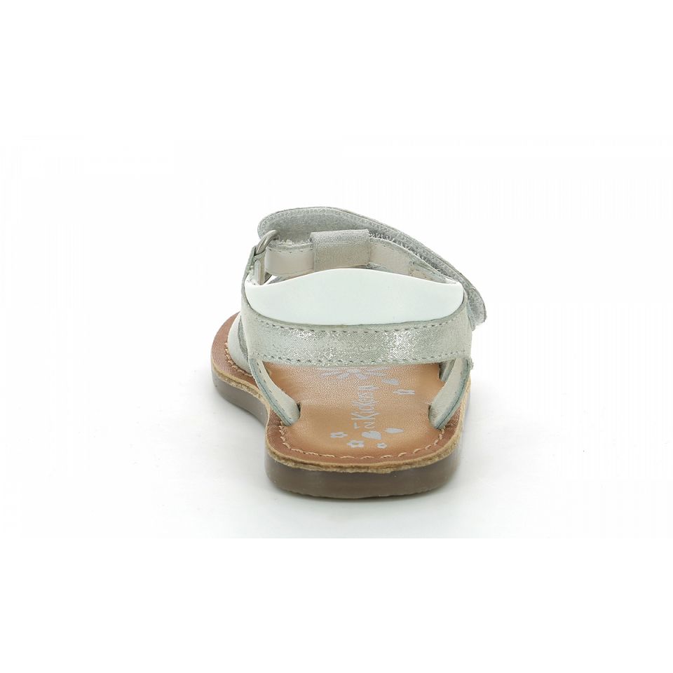 Kickers Diazz Sandaler Tjej Vita Silver Metal | 98705-KIRH