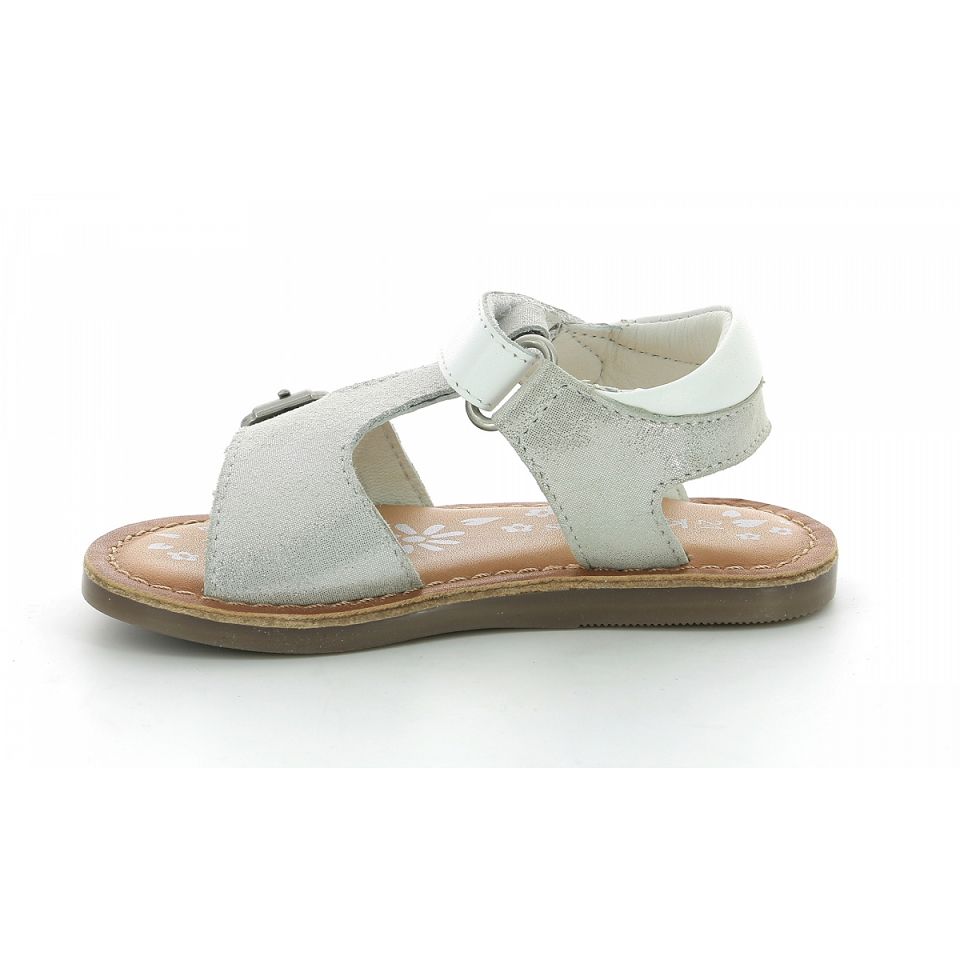 Kickers Diazz Sandaler Tjej Vita Silver Metal | 98705-KIRH