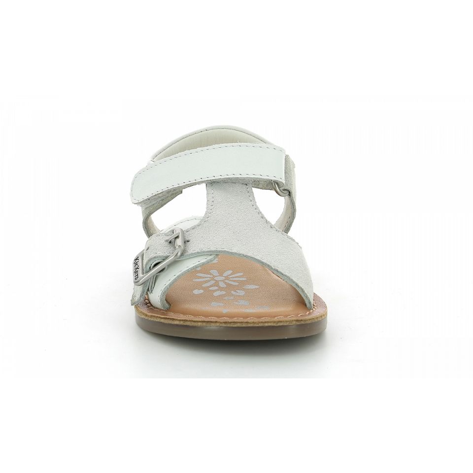Kickers Diazz Sandaler Tjej Vita Silver Metal | 98705-KIRH