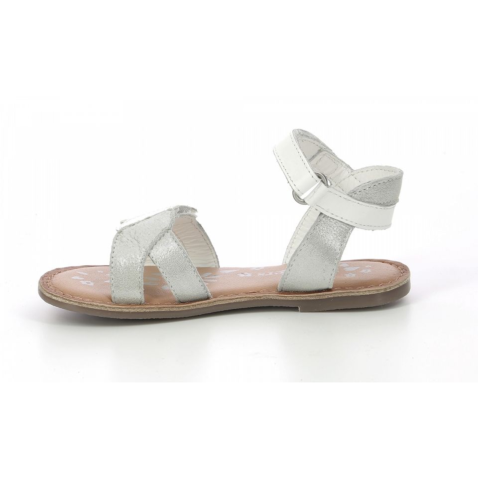 Kickers Disdana Sandaler Tjej Vita Silver | 98123-TRSW