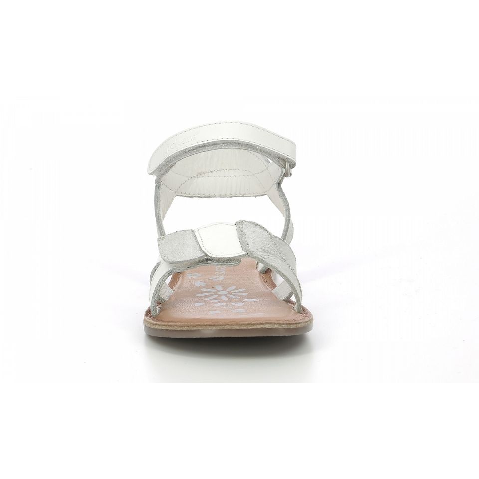 Kickers Disdana Sandaler Tjej Vita Silver | 98123-TRSW