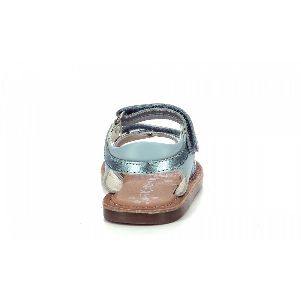 Kickers Divizza Sandaler Tjej Blå Ljusmetal | 94213-FUVT