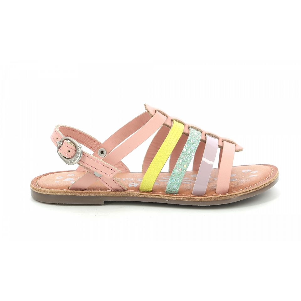 Kickers Dixon Sandaler Tjej Rosa Lila Gröna | 41569-XZCH