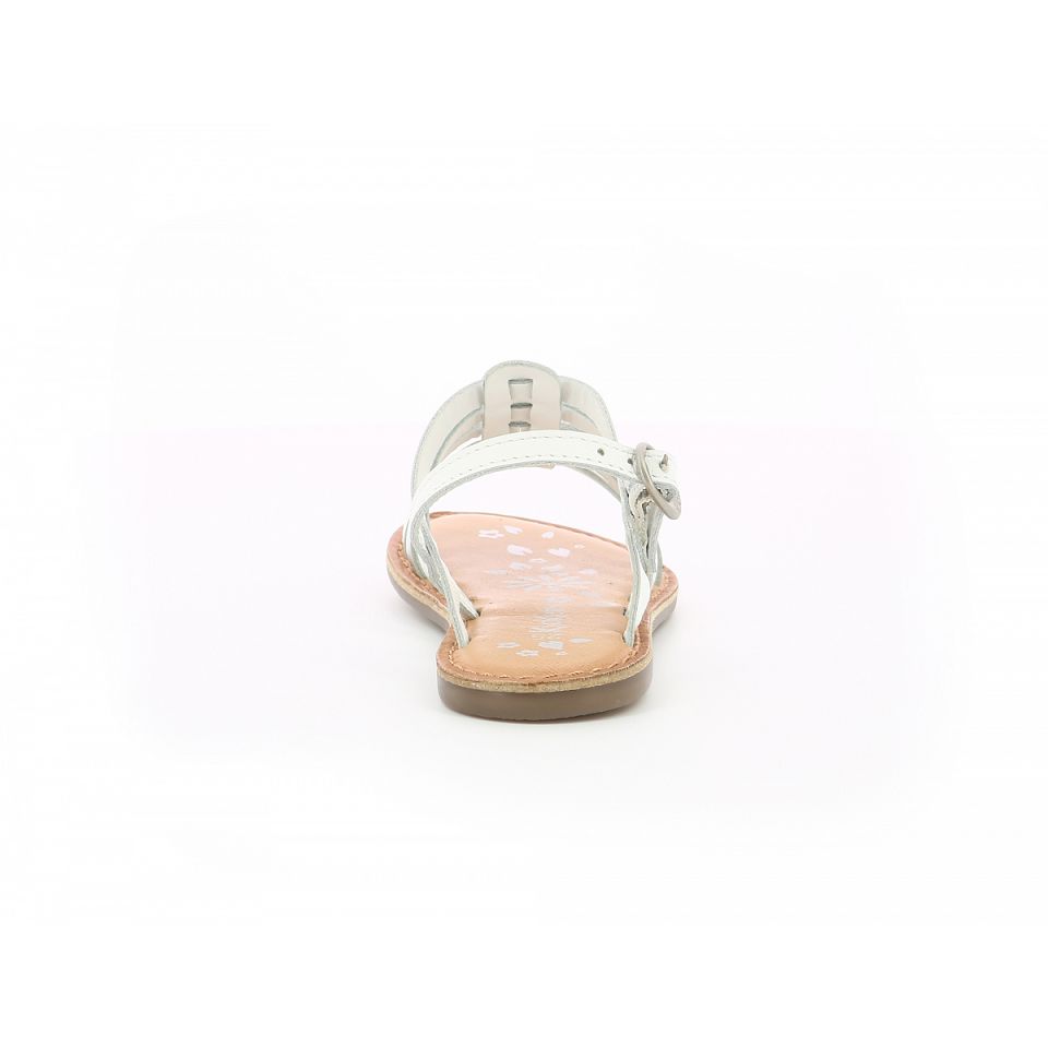 Kickers Dixon Sandaler Tjej Vita Silver | 43210-WBSL