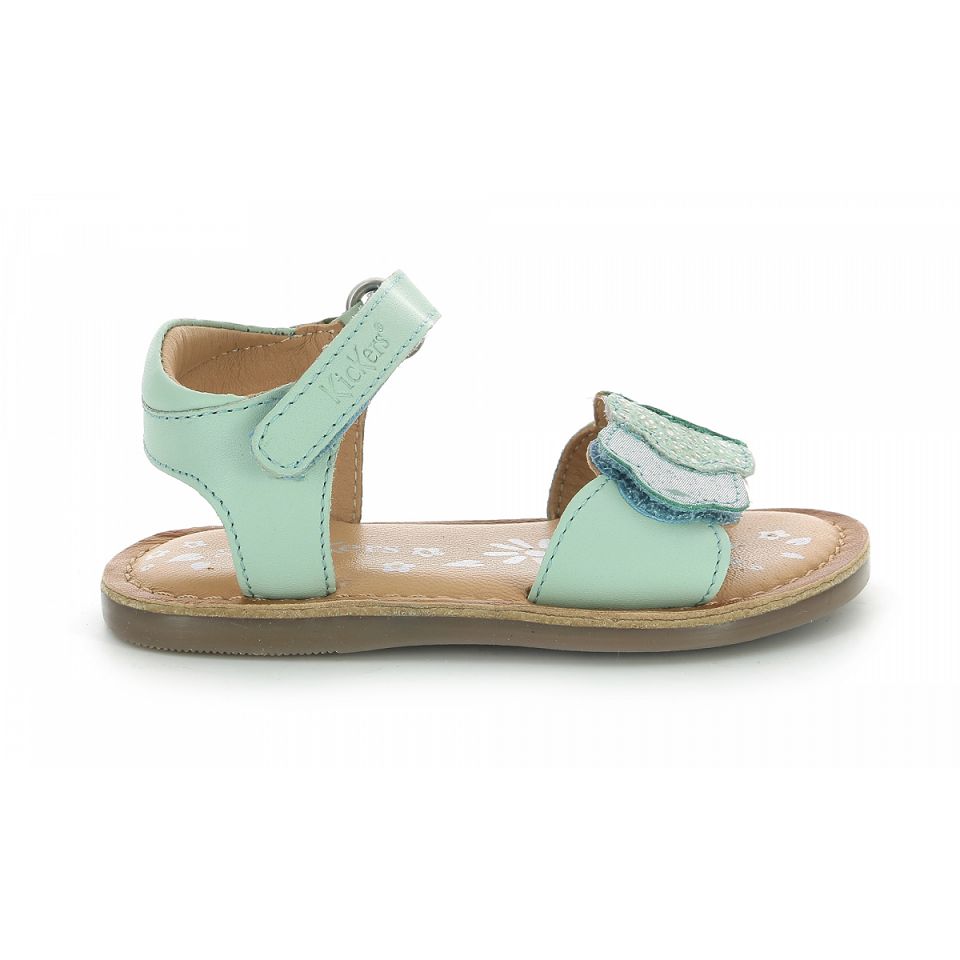 Kickers Dyastar Sandaler Tjej Gröna Ljusmetal | 49386-OPTI