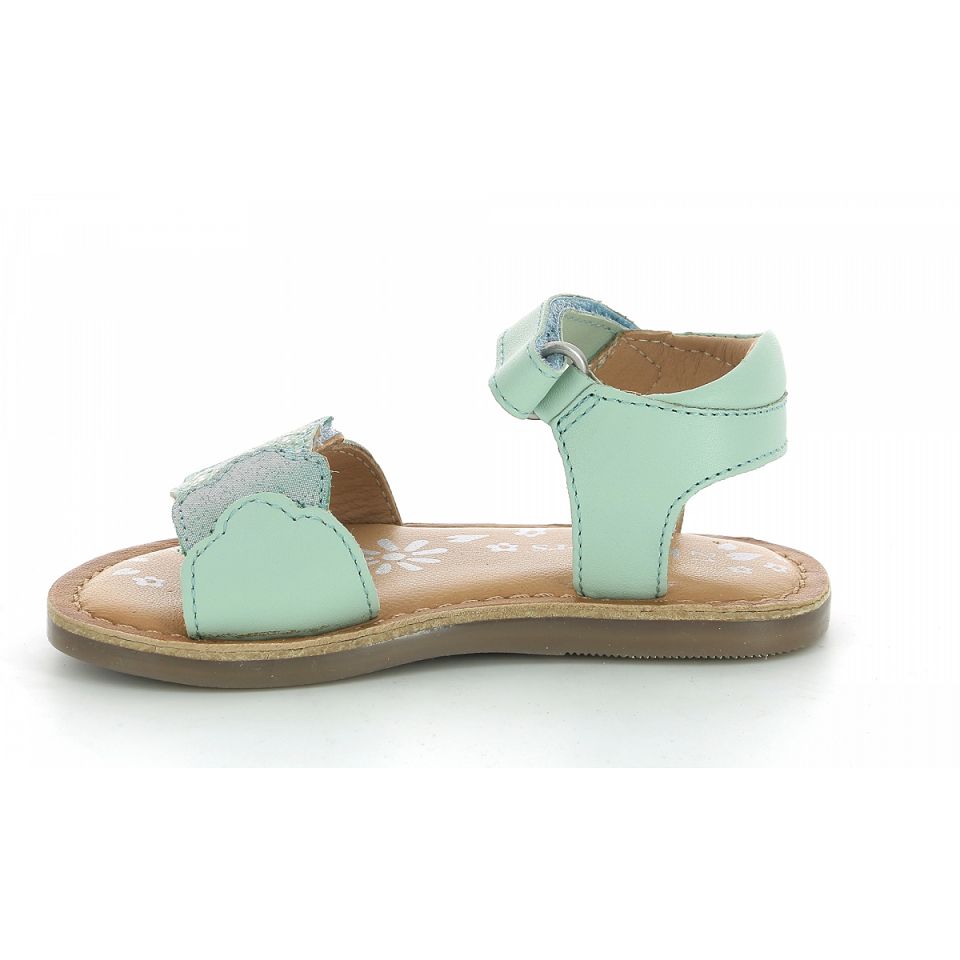 Kickers Dyastar Sandaler Tjej Gröna Ljusmetal | 49386-OPTI