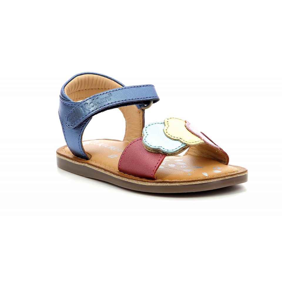 Kickers Dyastar Sandaler Tjej Marinblå Metal | 84351-QPBA