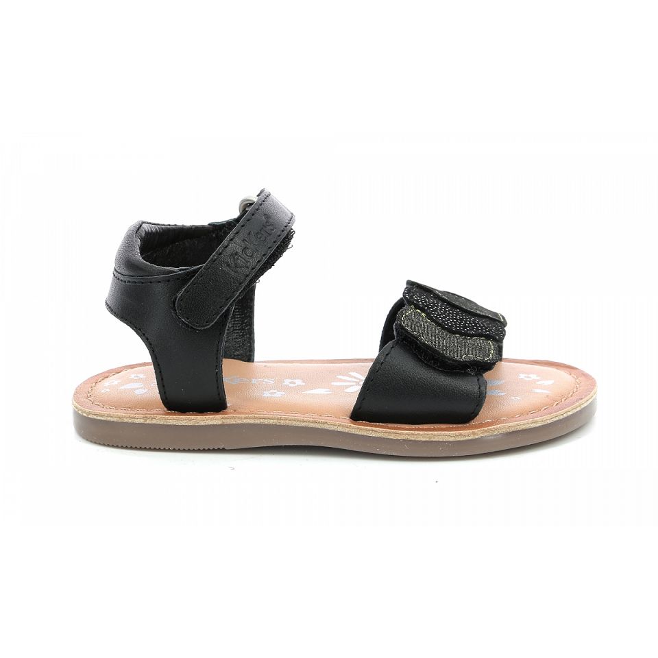 Kickers Dyastar Sandaler Tjej Svarta Guld | 70641-YVCG