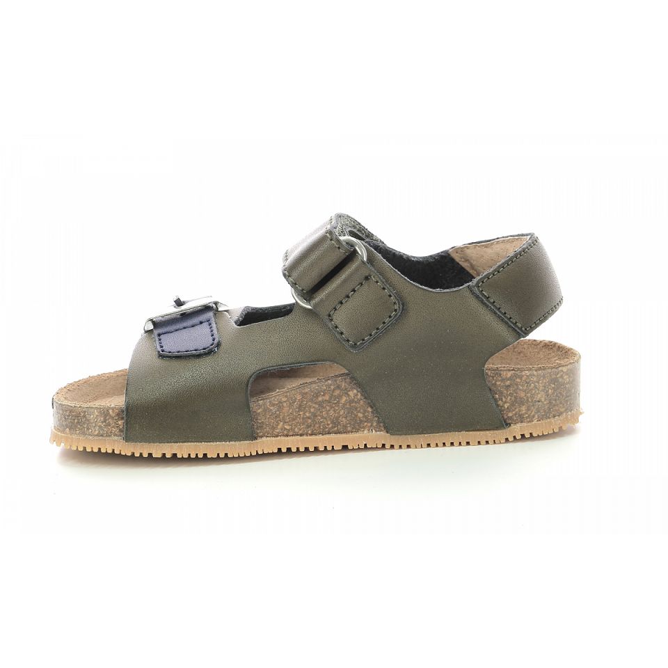 Kickers Fuxio Sandaler Pojke Khaki Marinblå | 62501-VYCK