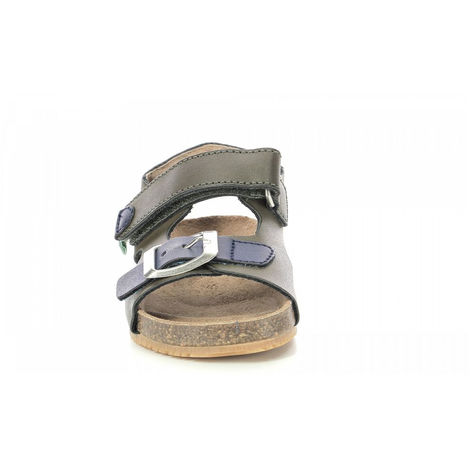 Kickers Fuxio Sandaler Pojke Khaki Marinblå | 62501-VYCK