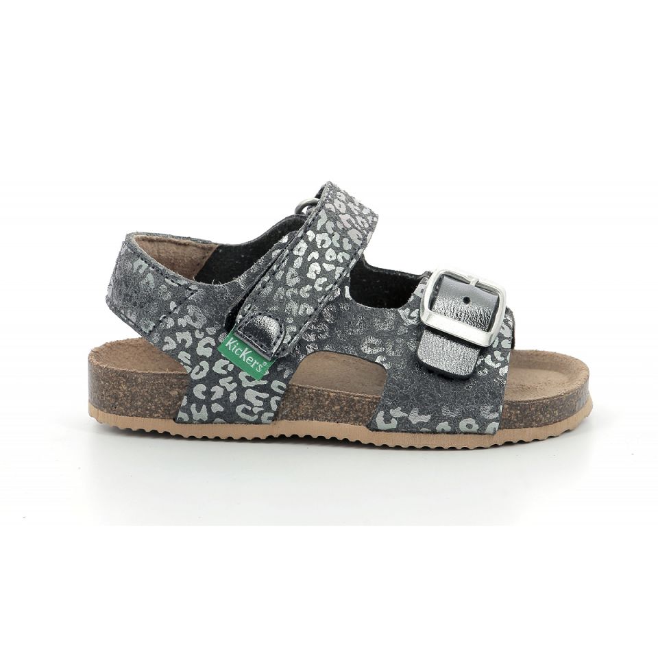 Kickers Fuxio Sandaler Pojke Silver Leopard | 03785-EOBA
