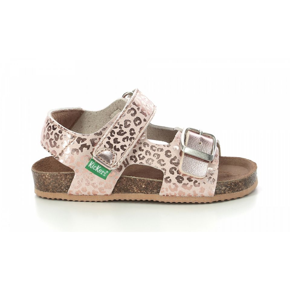 Kickers Fuxio Sandaler Tjej Ljusrosa Leopard | 34571-ZVXJ