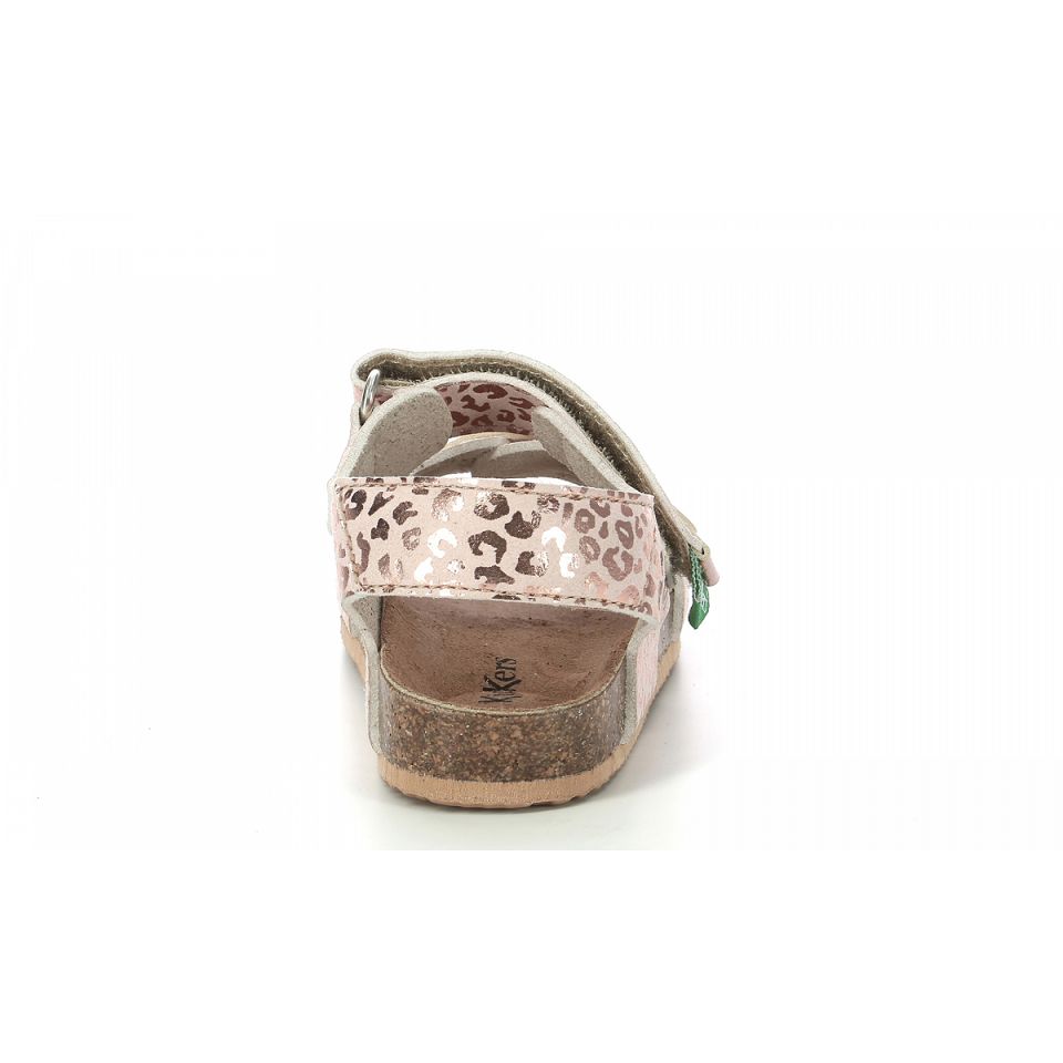 Kickers Fuxio Sandaler Tjej Ljusrosa Leopard | 34571-ZVXJ