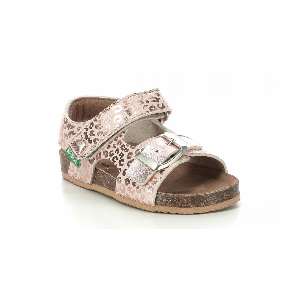 Kickers Fuxio Sandaler Tjej Ljusrosa Leopard | 34571-ZVXJ