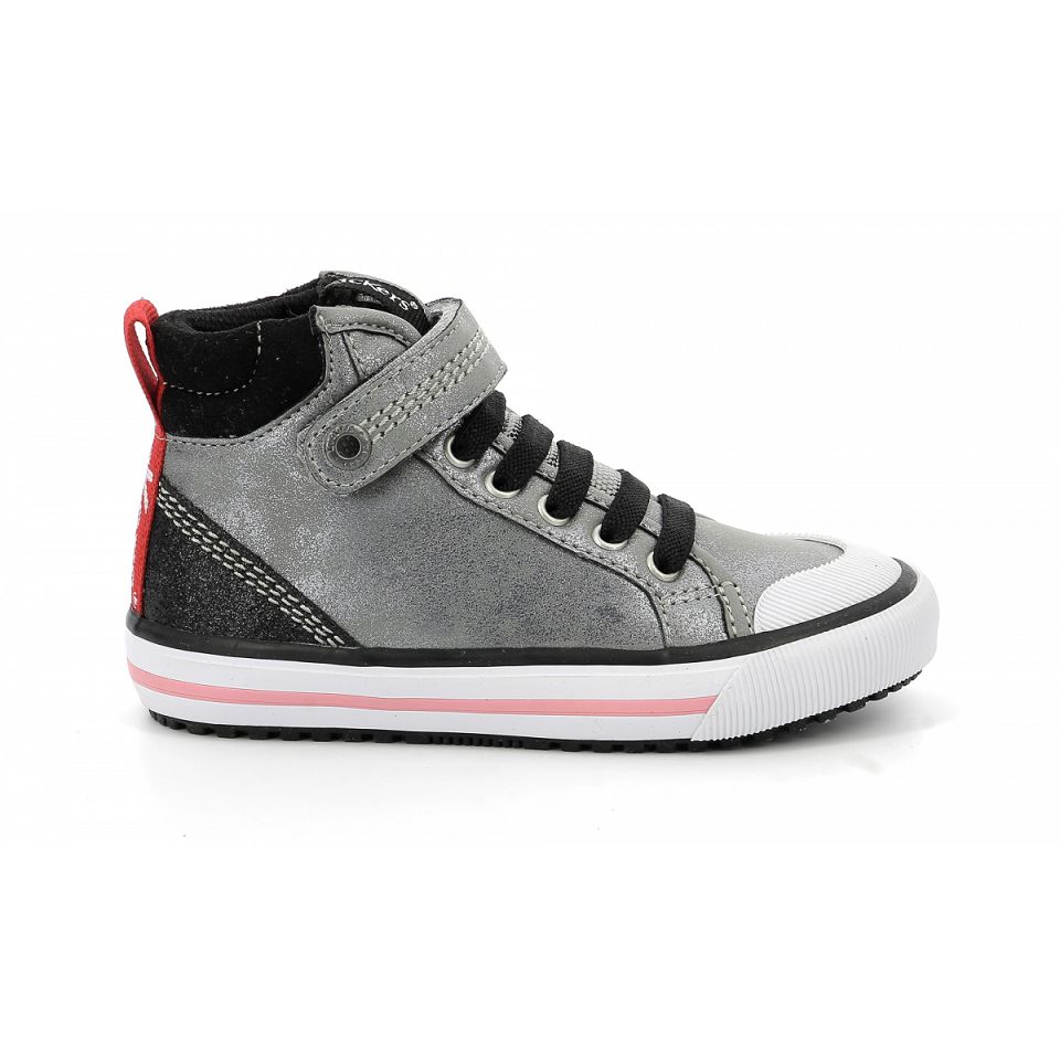 Kickers Geckira hi Sneakers Tjej Silver | 53214-GESJ