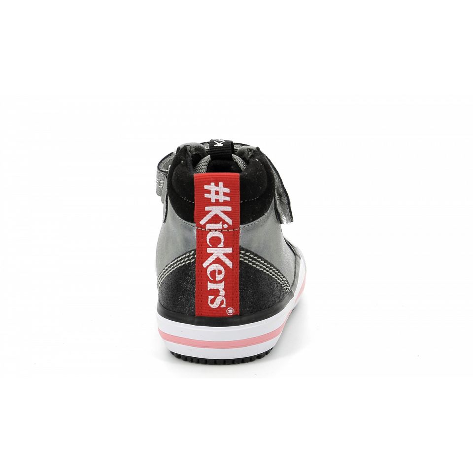 Kickers Geckira hi Sneakers Tjej Silver | 53214-GESJ
